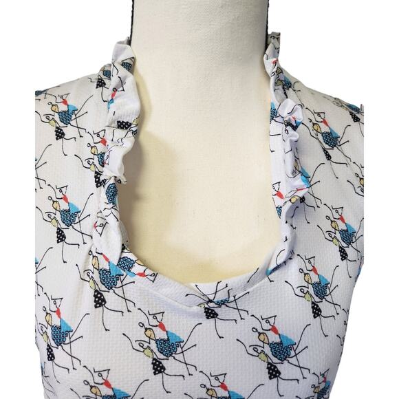 Sport Haley Sleeveless Ladies Stick Figure Activewear Golf Gym Top Large NWOT - Picture 2 of 7